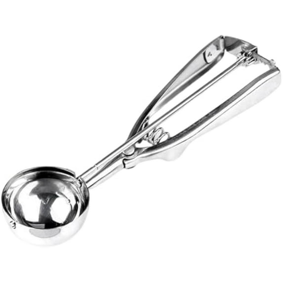 Ice Cream Scoop – Spring-Loaded Baking Tool, Comfortable Handle, Easy Squeeze Cookie Spoon | Multi-Purpose Fruit Cookie Ice Cream Baking Utensil for Kitchen Dessert Parties Home