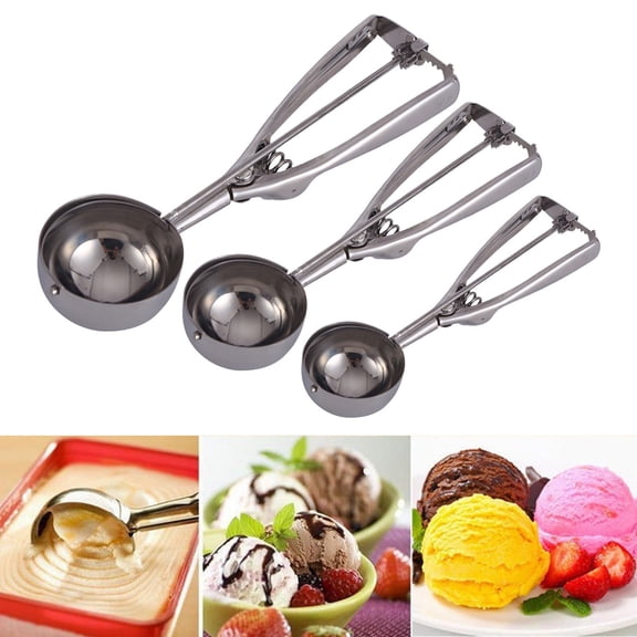 Ice Cream Scoop Stainless Steel 2.08 In Large Cookie Dough Scoop With Ergonomic Handle Food Portion Scoop For Dessert Baking And Kitchen Use