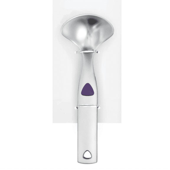 Ice Cream Scoop With Non-Slip Grip, Ice Cream Bar Supplies (Silver)