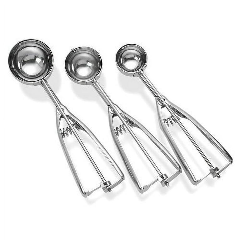 Ice Cream Scoop With Trigger Release Set Of 3 - Stainless Steel