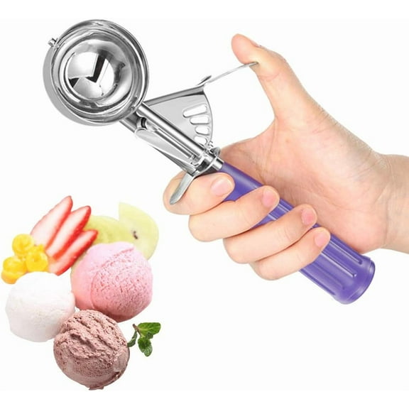 Ice Cream Scoop with Trigger, Large/Medium/Small Size Cookie Scoop Stainless Steel Cupcake Muffin Scoop Melon Baller Scooper for Families