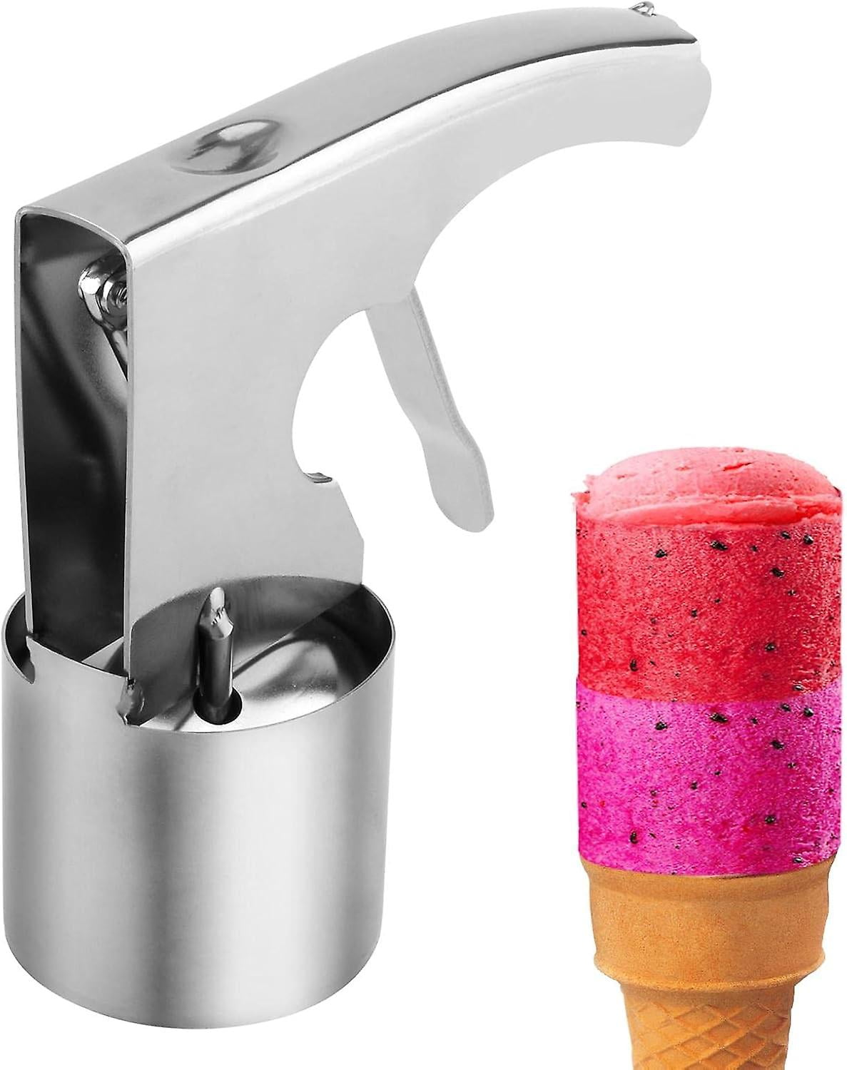 Ice Cream Scooper, Cylindrical Ice Cream Scoop with Trigger Release