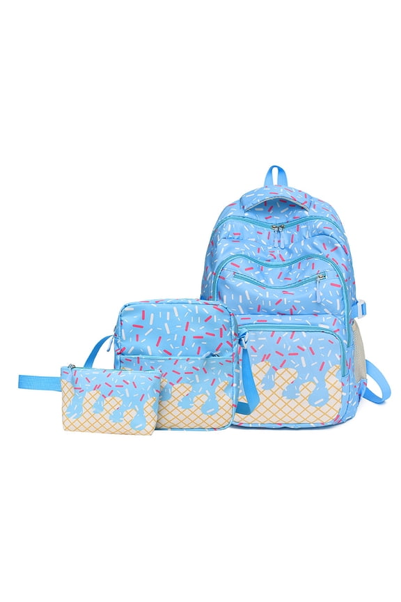 Ice Cream Series Three-Piece Backpack Set College Style Backpack