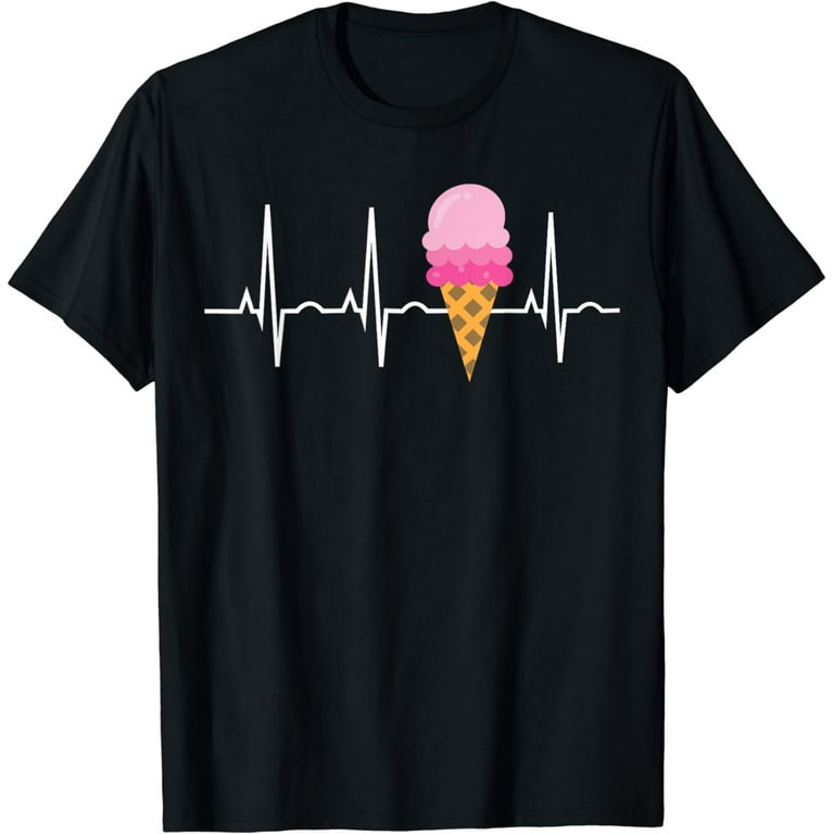 Ice Cream Shirt For Girls & Women - Ice Cream Cone Heartbeat Ice Cream Shirt For Girls & Women - Ice Cream Cone Heartbeat