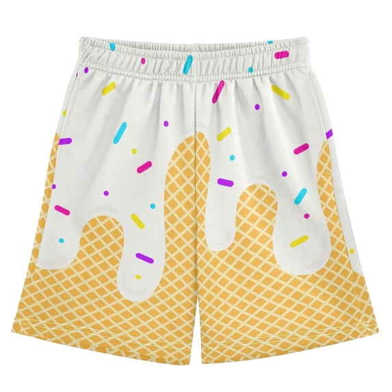 Ice Cream Shorts Boys Summer Cute Preppy Ice Cream Drip Baseball Shorts Casual Elastic Waist Short-Pants with Pockets 2-14 Y, 2026 New Limit time off