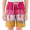 thumbnail image 1 of Ice Cream Shorts Boys Swim Trunks Waffle Or Cone Quick Dry Bathing Suit Swimsuit,Toddler Beach Board Shorts Kids Swimwear Summer Beach Board Shorts Boho Track Shorts 2-14Years #02 Hot Pink,9-10Y, 1 of 3