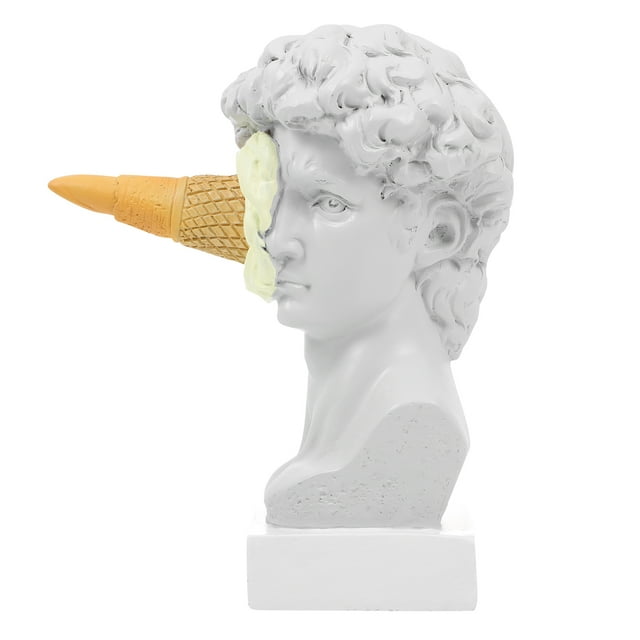 Ice Cream Smash David Roman Bust Statue Book Shelves Office Decor