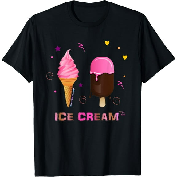 Ice Cream Social Candy Theme Party T-Shirt men and women can wear, black, white, gifts