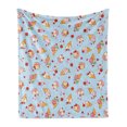 thumbnail image 1 of Ice Cream Soft Flannel Fleece Throw Blanket, Cherries on a Checkered Tartan Motif with Hearts Love Valentines Print, Cozy Plush for Indoor and Outdoor Use, 60" x 80", Multicolor, by Ambesonne, 1 of 5