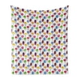 thumbnail image 1 of Ice Cream Soft Flannel Fleece Throw Blanket, Summer Pattern with Hand-drawn Cones Ice Cream Toppings with Watercolor Spots, Cozy Plush for Indoor and Outdoor Use, 70" x 90", Multicolor, by Ambesonne, 1 of 5
