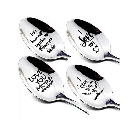 Ice Cream Spoon Engraved for Lover Couple - Funny Ice Cream Spoon Stainless Steel - Best for Girlfriend Wife Dad Husband Boyfriend - Perfect for Birthday/Valentine/Anniversary/Christmas