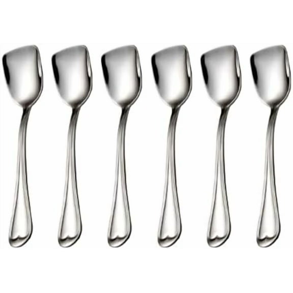 Ice Cream Spoons, Shovel Spoon 6pcs,18/10 Stainless Steel Dessert Spoons 6.0-inch, Silver