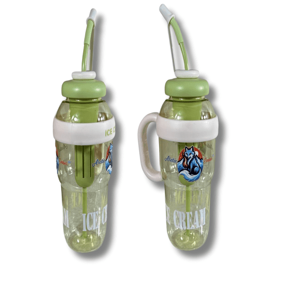 Ice Cream Sport Water Bottle Set, 40.5 oz, BPA-Free Plastic, Built-in Straw, 5 Pastel Colors