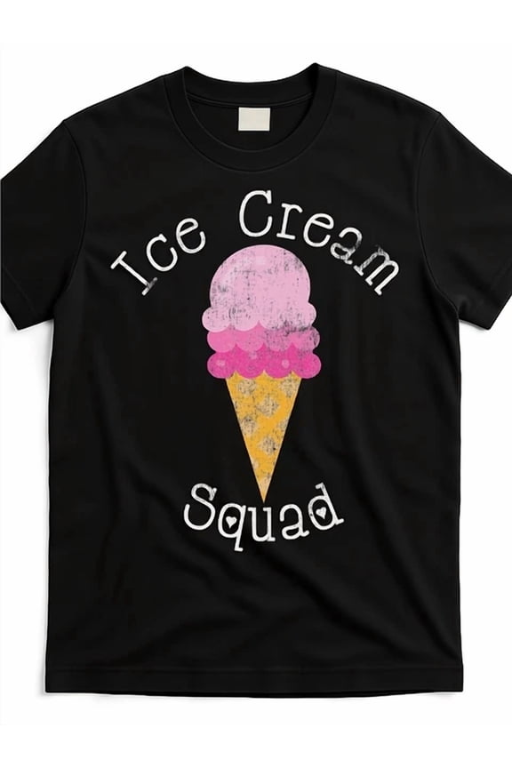 Ice Cream Squad Graphic T-Shirt Black Street Trending Style Bo