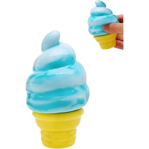 Ice Cream Squeeze Squishy, Ice Cream Squishy, Icecream Cones SqueezeSquishy, Slow Rise Squishies, Easter Basket Stuffers Party Favors Birthday Gift (Blue)
