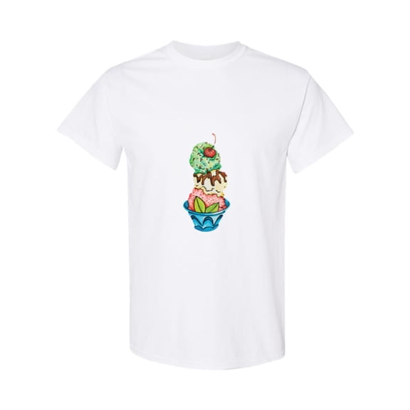 Ice Cream Sundae Sweet Treat Dessert Summer Foodie Cherry Sprinkles Cool T-Shirt, for men & women, up to size 5XL