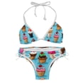 thumbnail image 1 of Ice Cream Swim Suit Women Bikini Set, Detachable Sponge, Adjustable Strap, Two-Pack - Beach, Pool, Vacation, 1 of 6