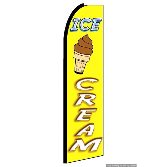 Ice Cream Swooper flag Without Pole Advertisement /Business Flags | Feather Flag |
