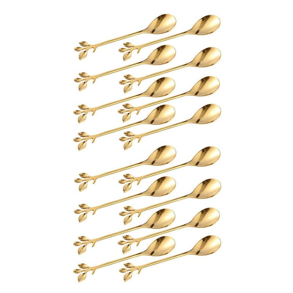 Ice-Cream Tea Stirring Spoons Retro Dessert Demitasse Espresso Spoons Cutlery Kitchen Tableware 2 Set of 16 Pieces