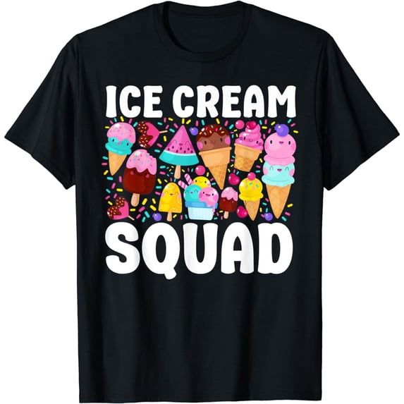 Ice Cream Team Cone Popsicle Ice Cream Squad T-Shirt