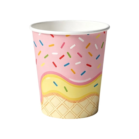 Ice Cream Themed Disposable Tableware Set Paper Plates Napkins Tablecloth For Birthday Holiday Party Supply