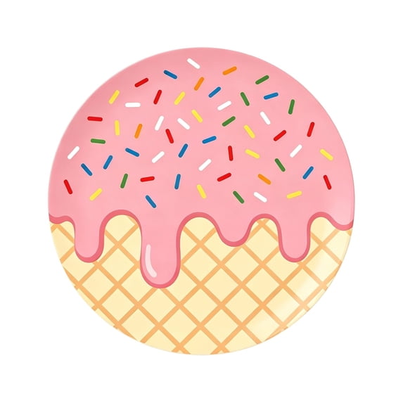 Ice Cream Themed Disposable Tableware Set Paper Plates Napkins Tablecloth For Birthday Holiday Party Supply