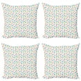 thumbnail image 1 of Ice Cream Throw Pillow Cushion Case Pack of 4, Repetitive Star Ornaments Popsicles Cones Pattern Motifs on Plain Backdrop, Modern Accent Double-Sided Print, 4 Sizes, White Multicolor, by Ambesonne, 1 of 2