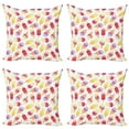 thumbnail image 1 of Ambesonne Ice Cream Throw Pillow Cover 4 Pack, Watercolor Cone, 20", Multicolor, 1 of 5
