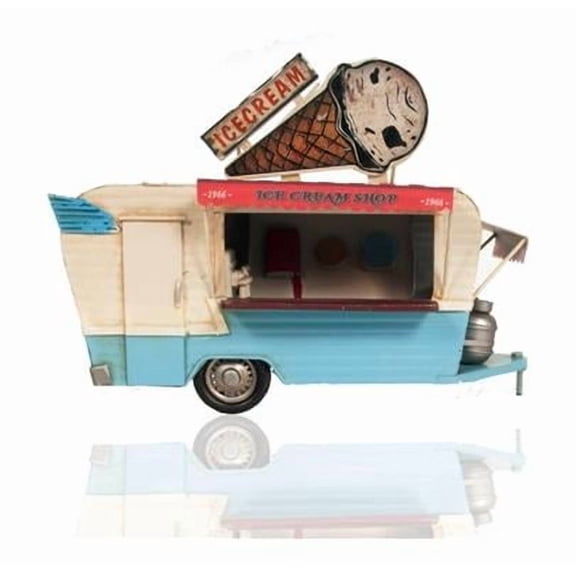 Ice Cream Trailer Metal Model, Multi Color