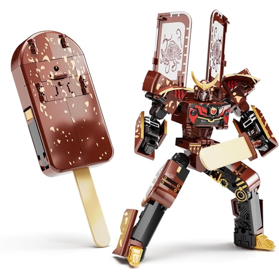 Ice Cream Transforming Toy, 2 in 1 Popsicle Transform into Robot Action Figure, DIY Transformation Figure Toys for Kids & Adults,Novelty Toys for Boys Party Favors Gift