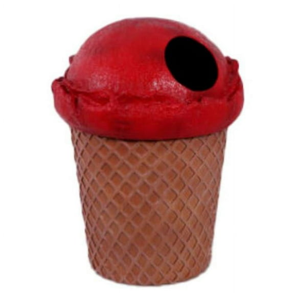 Ice Cream Trash Can, Red