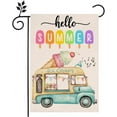 thumbnail image 1 of Ice Cream Truck Beach Hello Summer Garden Flag Double-side 12.5x18in Home Outdoor Yard Banner Color Flag Decoration, 1 of 1
