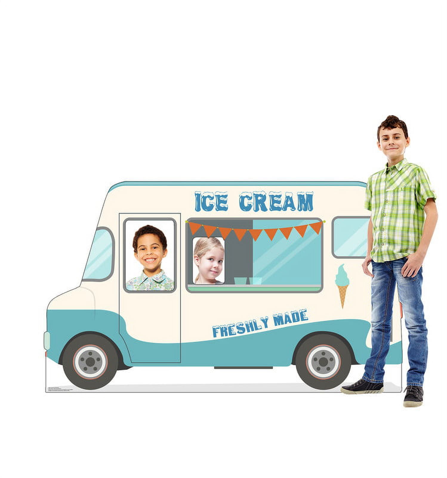 Life-Size Ice Cream Truck Cardboard Stand-Up with Cutouts