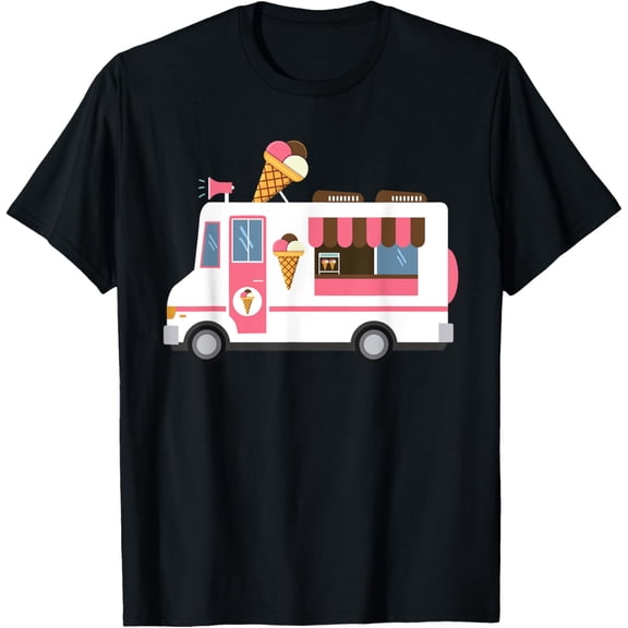 Ice Cream Truck Kids Chocolate Strawberry Vanilla Ice Cream T-Shirt