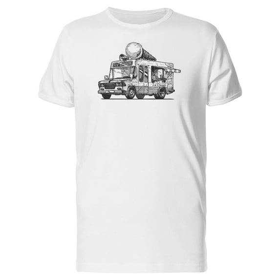 Ice Cream Truck Sketch Tee Men's -Image by Shutterstock