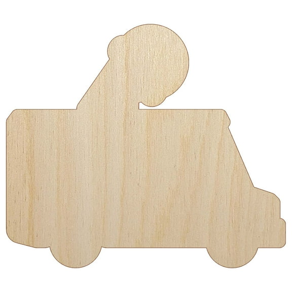 Ice Cream Truck Wood Shape Unfinished Piece Cutout Craft DIY Projects - 4.70 Inch Size - 1/4 Inch Thick