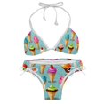 thumbnail image 1 of Ice Cream Two-Pack Bikini Set with Detachable Sponge and Adjustable Strap, for Beach and Swimming Suit Scenes, 1 of 6