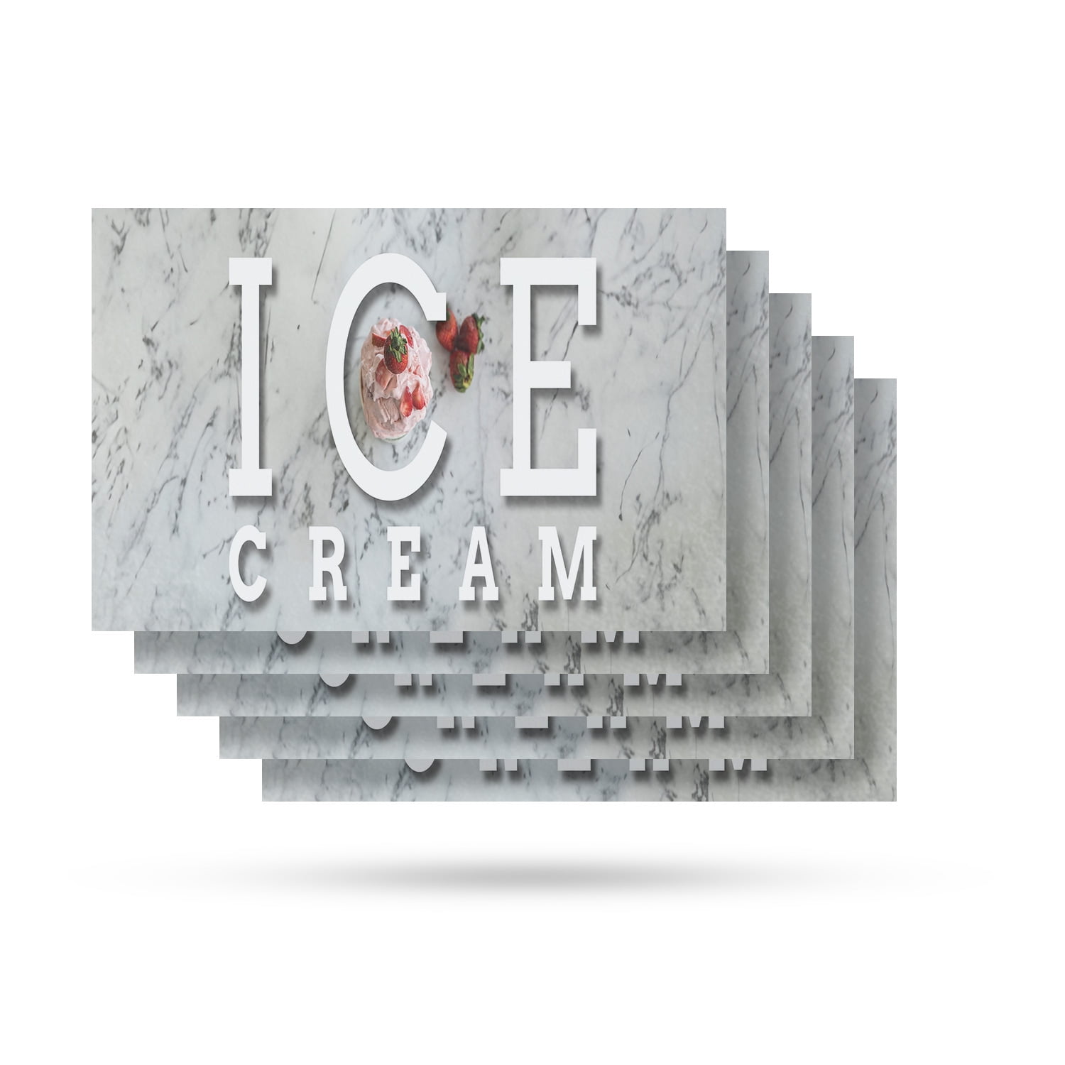 Ice Cream Vinyl Decal 5 Pack of 18 Inch x 24 Inch Weatherproof Heavy ...