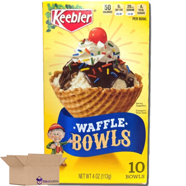 Ice Cream Waffle Bowls Value Pack Bundled by Tribeca Curations, 10