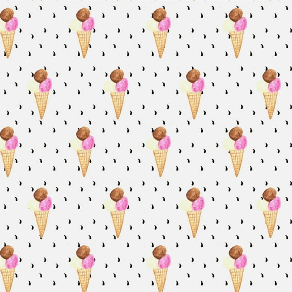 Ice Cream Waffle Cones Premium Roll Gift Wrap Wrapping Paper