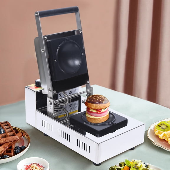 Ice Cream Waffle Machine Commercial Burger Grill Gelato Panini Press Maker