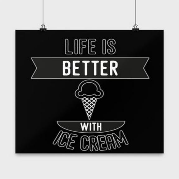 Ice Cream Delight Art - Dessert Lover - 13x13 Poster Print - Kitchen Decor