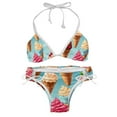 thumbnail image 1 of Ice Cream Women's Detachable Sponge Adjustable Strap Bikini Set - 2 Pack, Beach Pool Swimwear, 1 of 6