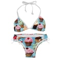 thumbnail image 1 of Ice Cream Women's Swimsuit Bikini Set with Detachable Sponge, Adjustable Strap, Two-Pack - Ideal for Beach, Pool, Swim Parties, 1 of 6