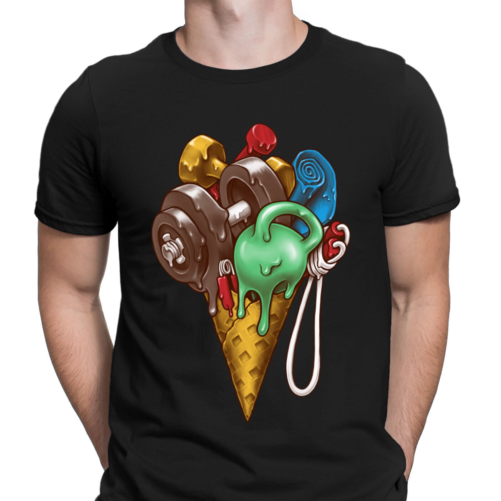 Ice Cream Workout Gym Weightlifting Bodybuilding Funny Mens TShirts