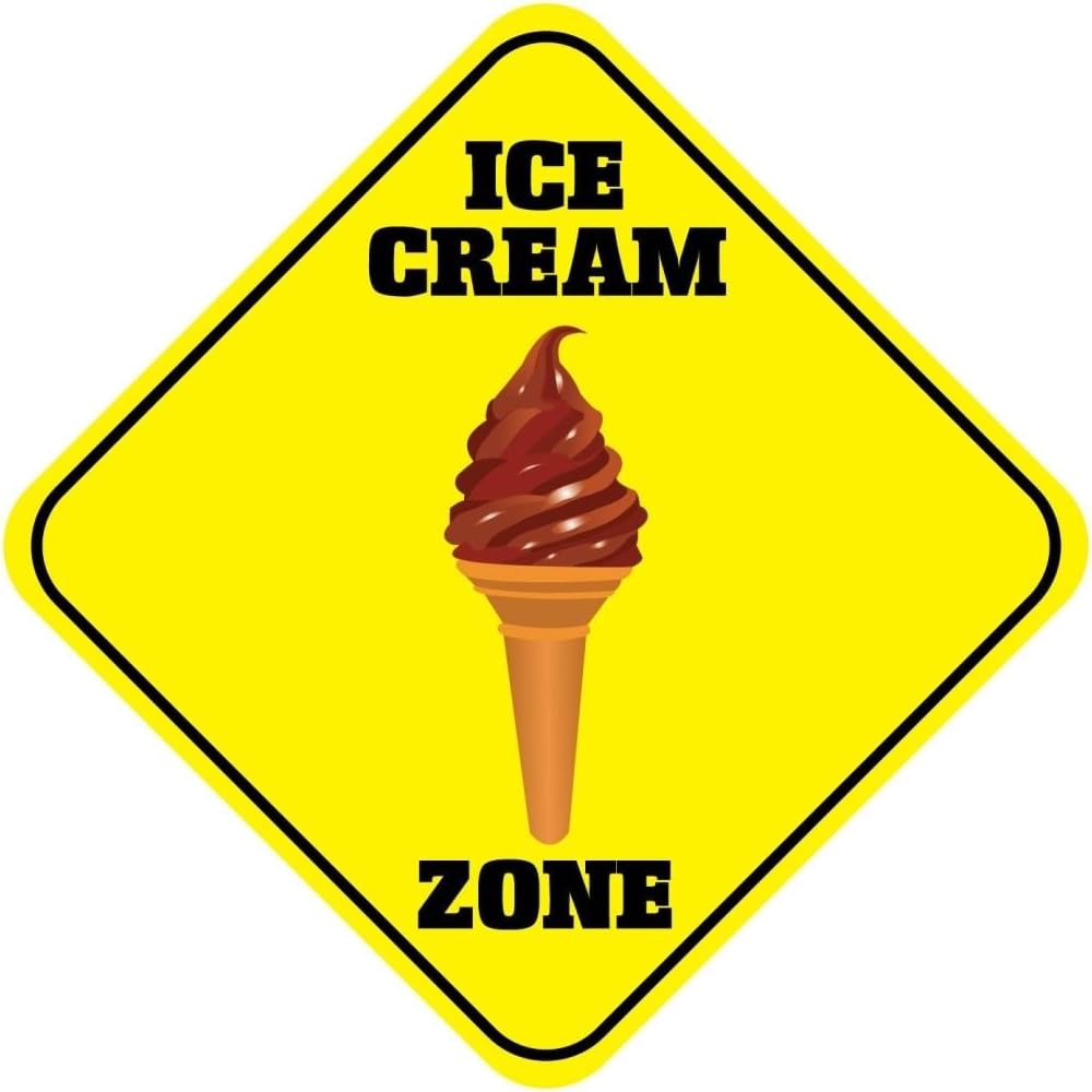 Ice Cream Zone Crossing Funny Novelty Signvinyl Sticker Decal 8