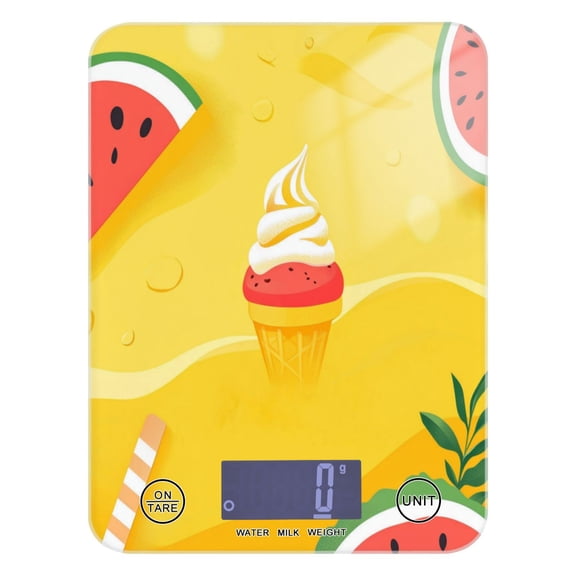 Ice Cream and Watermelon Food Scale Digital Kitchen Scale Waterproof Grams Ounces lbs for For Baking and Cooking