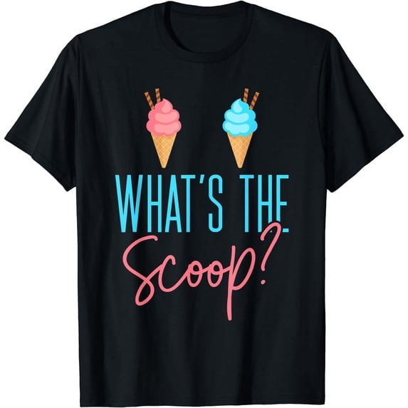 Ice Cream gender reveal - What the Scoop? T-Shirt Black 3X-Large