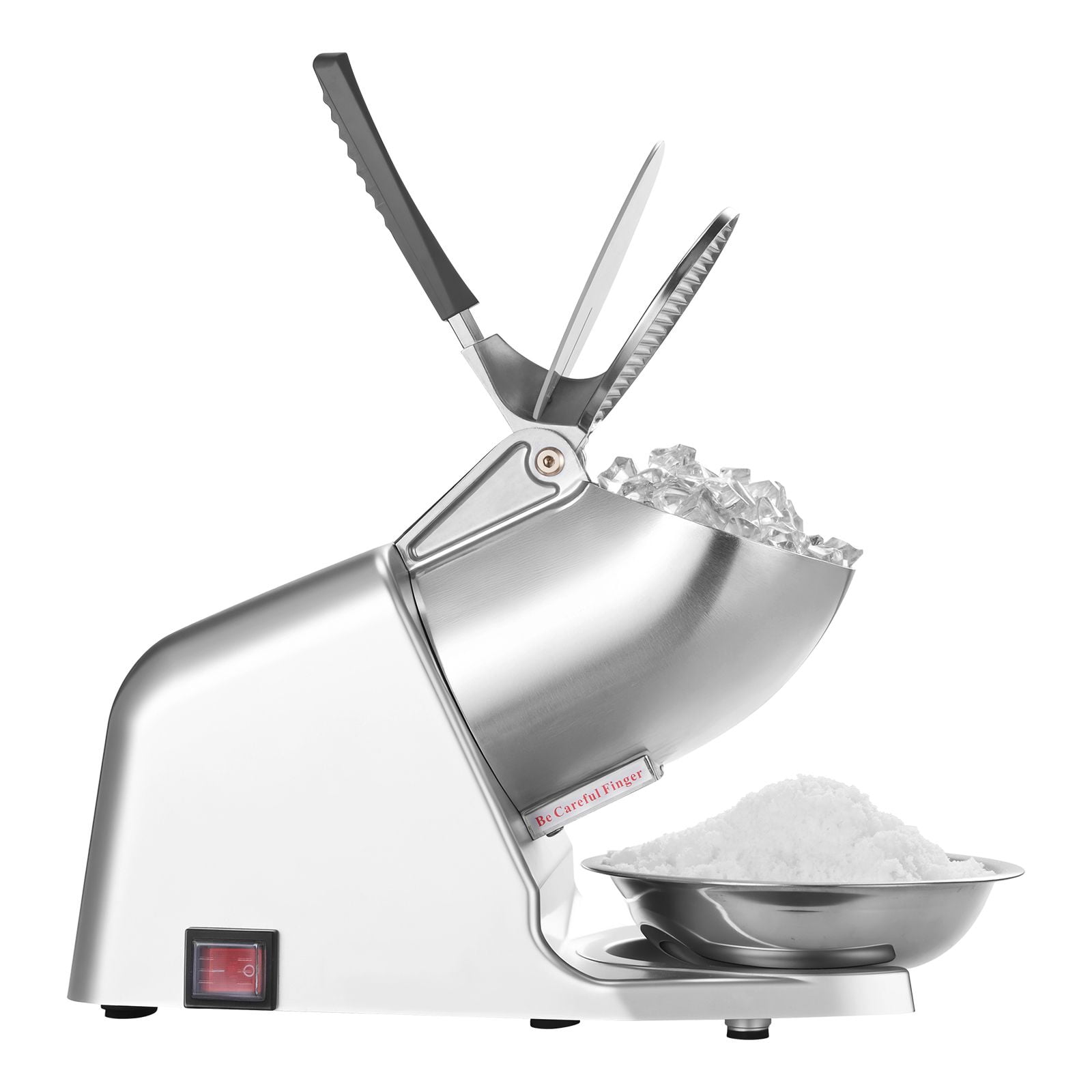Ice Crusher Machine 286 lbs/h, 300W, 4 Stainless Steel Blades, 2000 RPM, for Home Commercial Shaved Ice Snow Cones