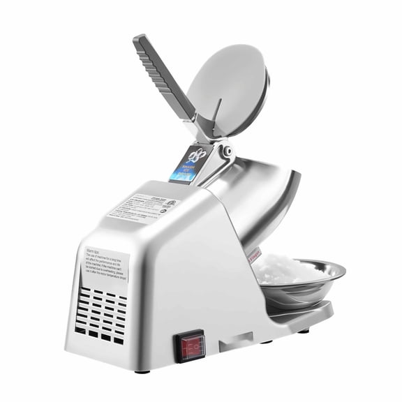 Ice Crusher Machine - Electric Shaved Ice Maker 143lbs/hr, Stainless Steel Snow Cone Machine with Bowl & Cover, 300W, Home & Commercial Use